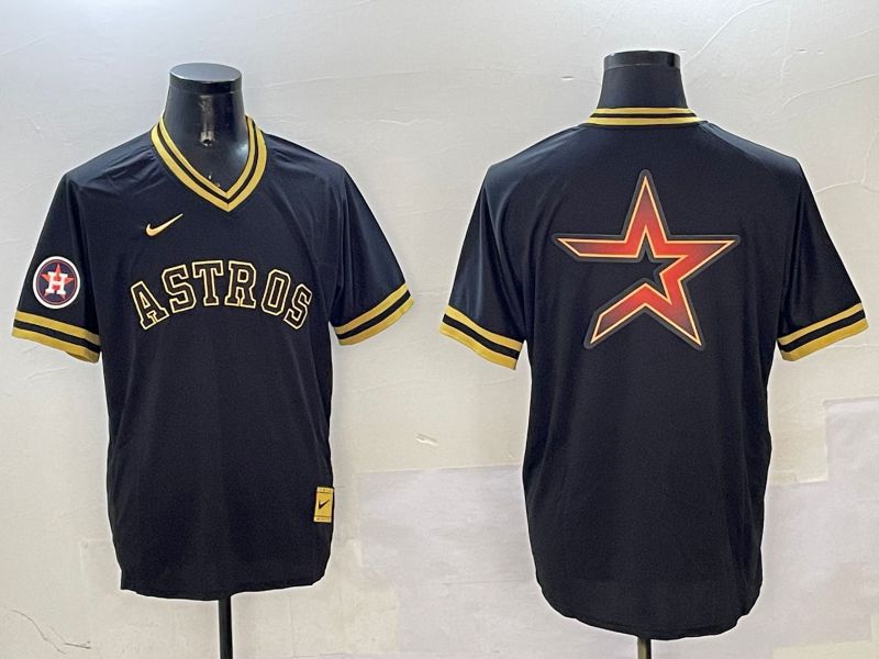 Men Houston Astros Blank Black Gold Game 2025 Nike MLB Jersey style 8